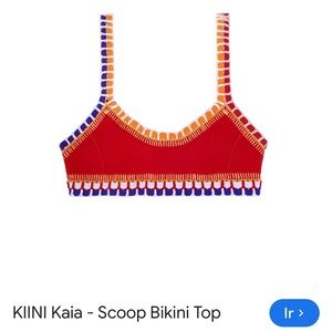KIINI Red Bikini Top with Purple and Orange Accents